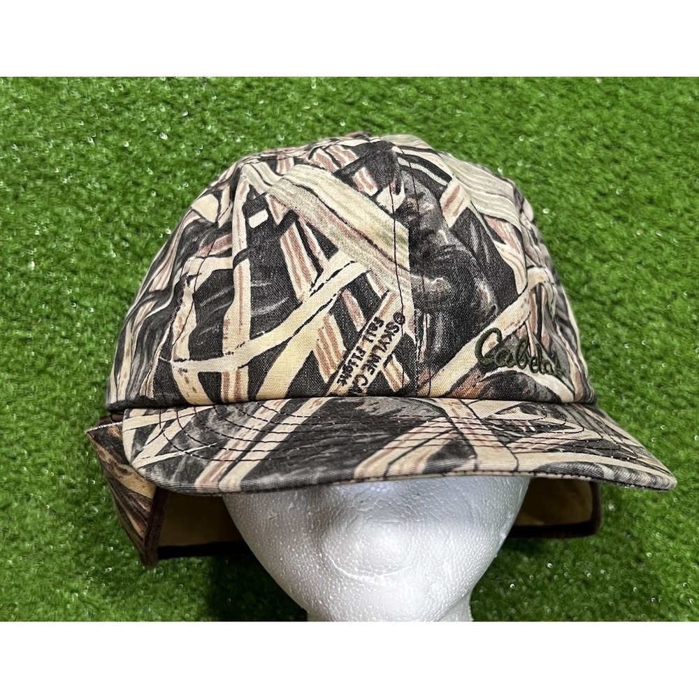 Vintage Cabela's Hunting Hat Med. Trapped Hat Canvas‎  Skyline fall Flight Camo